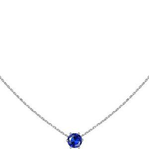 925 Sterling Silver 6 Prong Birthstone Necklace/Stud Earrings, Dainty Small Crys